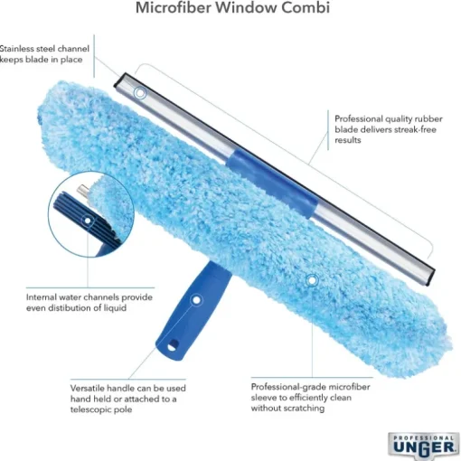 Unger 10 in. Microfiber Window Squeegee/Scrubber