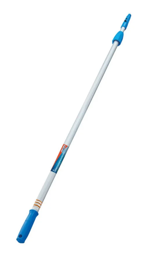 Unger Connect & Clean Telescoping 4-8 ft. L X 1 in. D Aluminum Extension Pole Silver/Blue