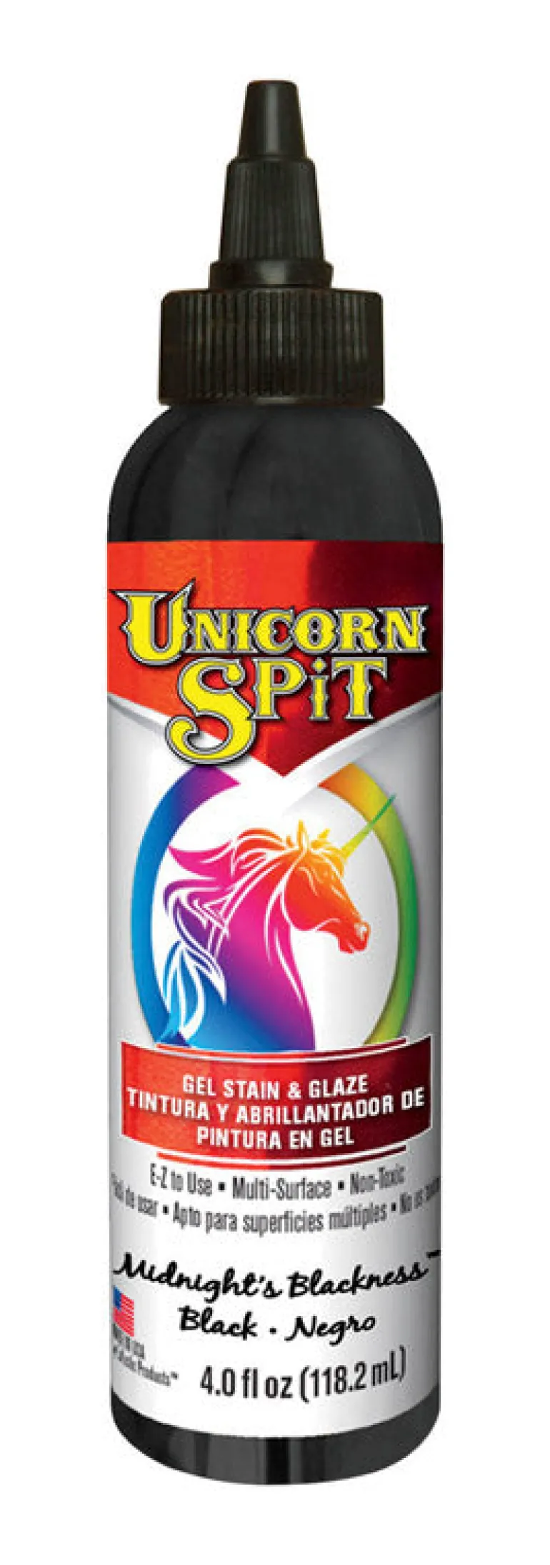 Unicorn Spit Flat Black Gel Stain and Glaze 4 oz. (Pack of 6)