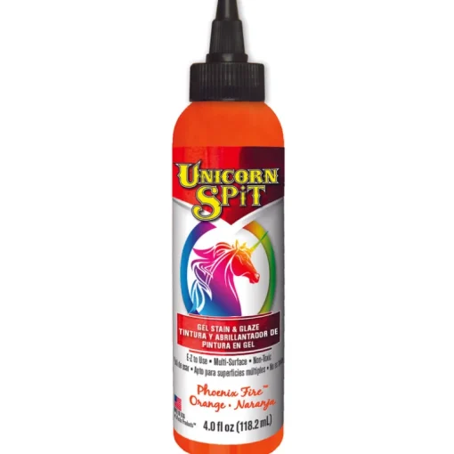 Unicorn Spit Flat Orange Gel Stain and Glaze 4 oz. (Pack of 6)
