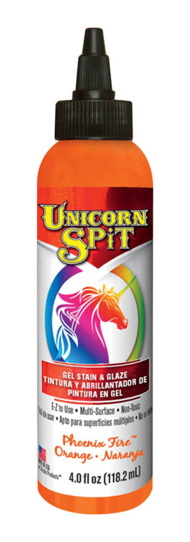 Unicorn Spit Flat Orange Gel Stain and Glaze 4 oz. (Pack of 6)