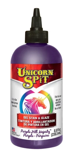Unicorn Spit Flat Purple Gel Stain and Glaze 8 oz. (Pack of 6)