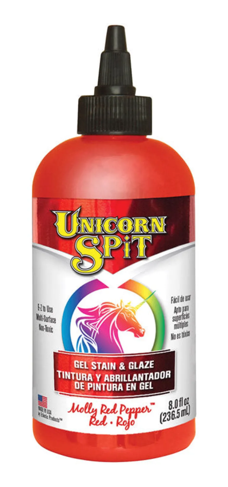Unicorn Spit Flat Red Gel Stain and Glaze 8 oz. (Pack of 6)