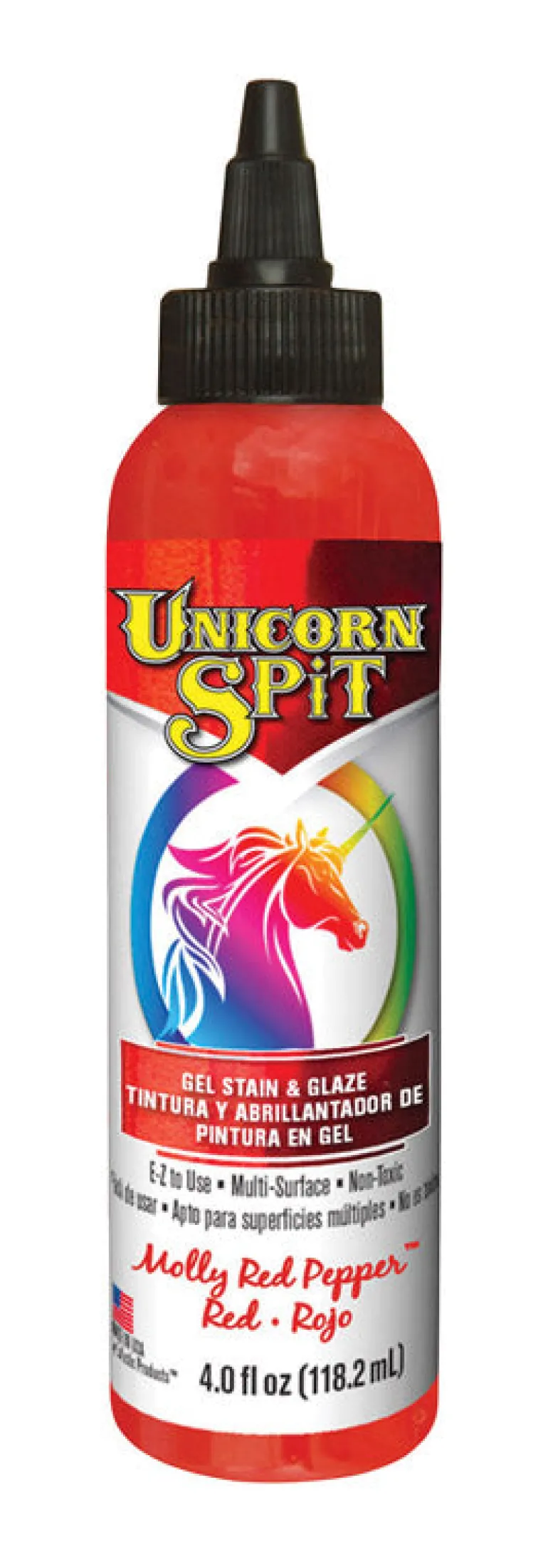 Unicorn Spit Flat Red Gel Stain and Glaze 4 oz. (Pack of 6)
