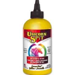 Unicorn Spit Flat Yellow Gel Stain and Glaze 8 oz. (Pack of 6)