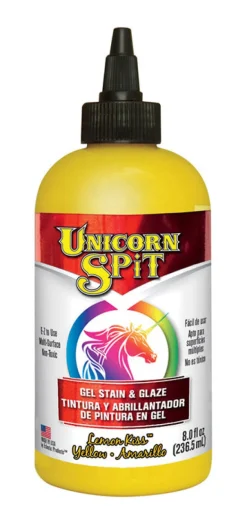 Unicorn Spit Flat Yellow Gel Stain and Glaze 8 oz. (Pack of 6)