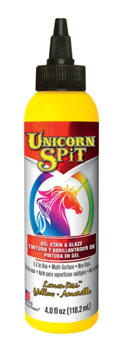 Unicorn Spit Flat Yellow Gel Stain and Glaze 4 oz. (Pack of 6)