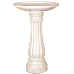 Union Products White Plastic 25 in. Bird Bath