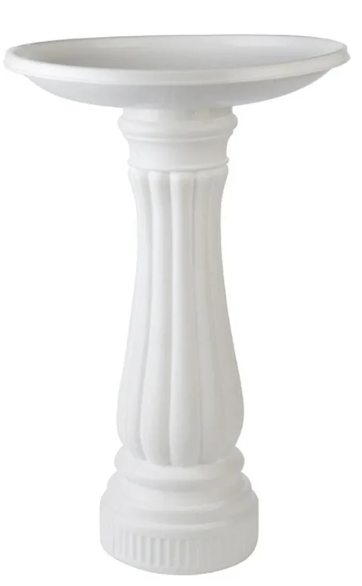 Union Products White Plastic 25 in. Bird Bath