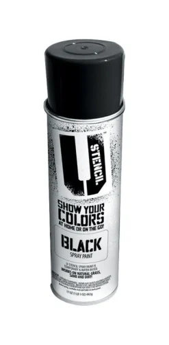 U-Stencil Matte Black Spray Paint 17 oz. (Pack of 6)