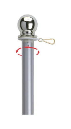 Valley Forge Spinning 60 in. L Aluminum Flag Pole Brushed