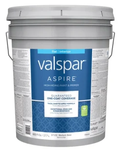 Valspar Aspire Paint Acrylic Interior Flat Medium Base 5 Gl 0 Voc