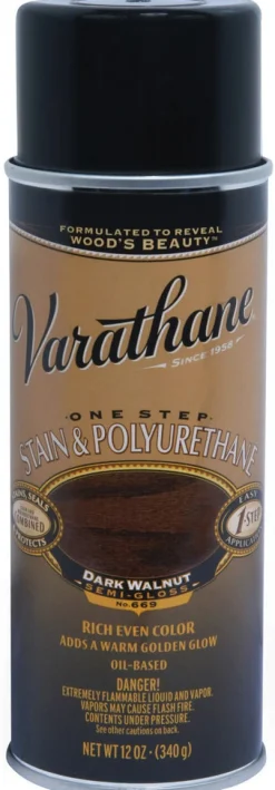 Varathane 243870 12 Oz Dk Walnut 1Step Oil Based Stain & Polyurethane Spray (Pack of 6)