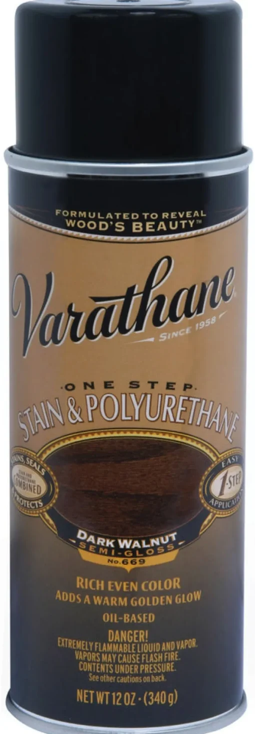 Varathane 243870 12 Oz Dk Walnut 1Step Oil Based Stain & Polyurethane Spray (Pack of 6)