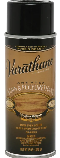 Varathane 243863 12 Oz Gldn Pecan 1 Step Oil Base Stain & Polyurethane Spray (Pack of 6)