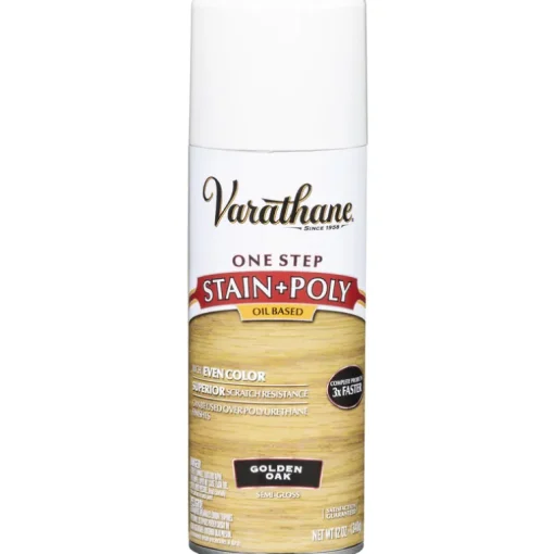 Varathane 243864 12 Oz Golden Oak 1 Step Oil Based Stain & Polyurethane Spray