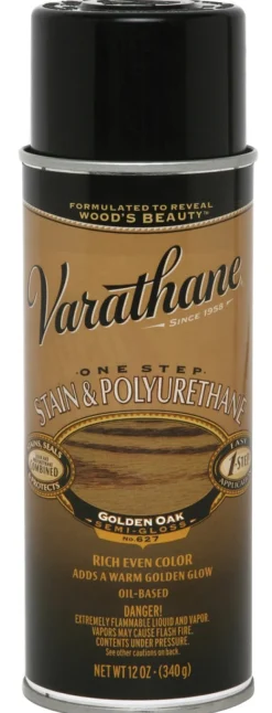 Varathane 243864 12 Oz Golden Oak 1 Step Oil Based Stain & Polyurethane Spray