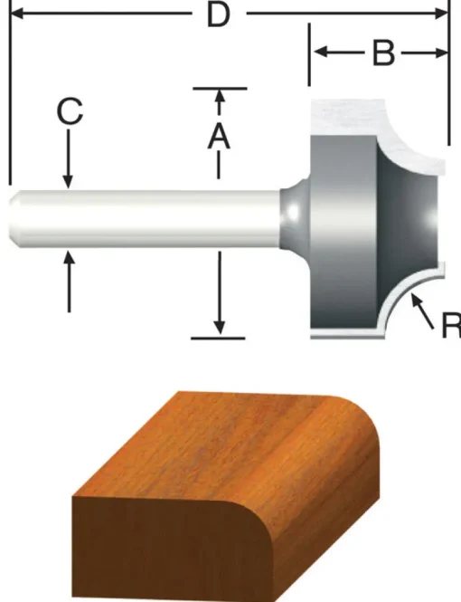 Vermont American 1 in. D X 1/4 in. X 1 in. L Carbide Tipped Ovolo Router Bit