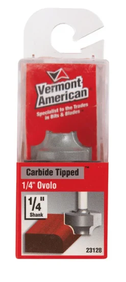 Vermont American 1 in. D X 1/4 in. X 1 in. L Carbide Tipped Ovolo Router Bit