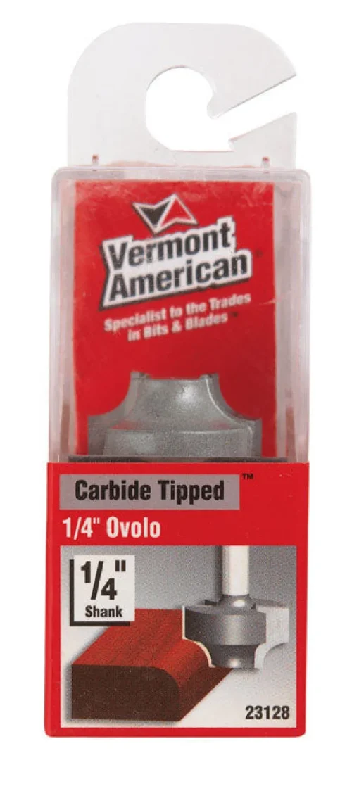 Vermont American 1 in. D X 1/4 in. X 1 in. L Carbide Tipped Ovolo Router Bit