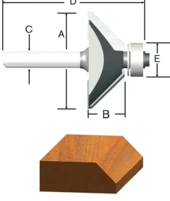 Vermont American 5/8 in. D X 1-3/8 in. X 2 in. L Carbide Tipped Chamfer Router Bit