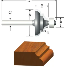 Vermont American 1 in. D X 1/8 in. X 2-1/8 in. L Carbide Tipped Cove & Bead Router Bit