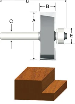 Vermont American 1-1/4 in. D X 3/8 in. X 2-1/8 in. L Carbide Tipped Rabbeting Router Bit