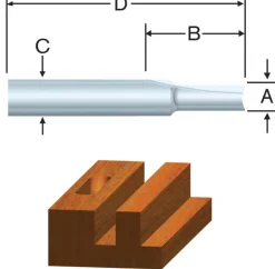 Vermont American 3/8 in. D X 3/8 x 1 in. X 2-1/16 in. L Carbide Tipped 2-Flute Straight Router Bit