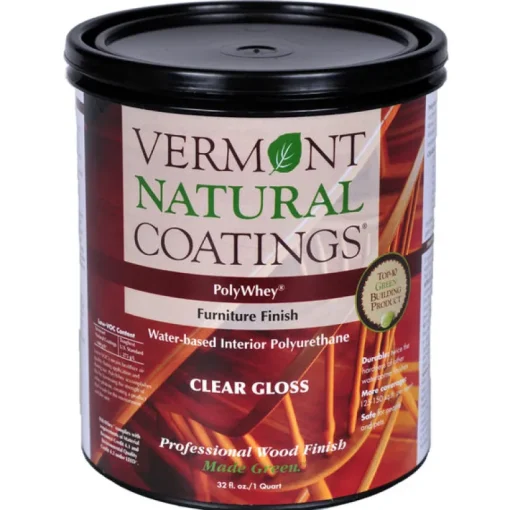 Vermont Natural Coatings PolyWhey Gloss Clear Water-Based Furniture Finish 1 qt