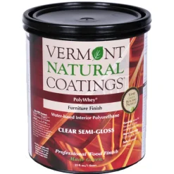 Vermont Natural Coatings PolyWhey Semi-Gloss Clear Water-Based Furniture Finish 1 qt