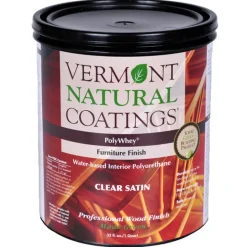 Vermont Natural Coatings PolyWhey Satin Clear Water-Based Furniture Finish 1 qt (Pack of 6).