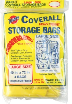 Warp's 3 mm. Thick Plastic Yellow Large Storage Bag 72 H x 40 W in.