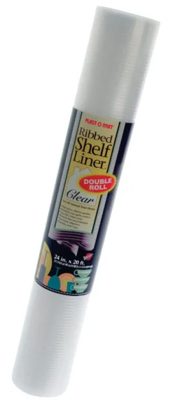Warp's Plast-O-Mat 20 ft. L x 24 in. W Clear Non Adhesive Ribbed Shelf Liner