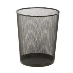 WASTEBSKT METAL BLK 14"H