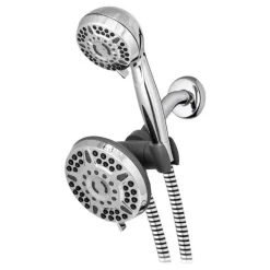 Waterpik Chrome 6-Settings 1.8 GPM 2-in-1 Dual Shower Head Combo 1/2 in. Connection