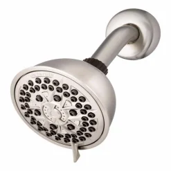 Waterpik PowerPulse Massage Brushed Nickel 7 settings Wallmount Showerhead 1.8 gpm