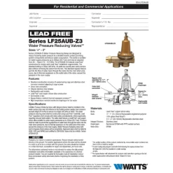 Watts 3/4 in. Female Threaded Union Brass Water Pressure Reducing Valve 3/4 in. FNPT