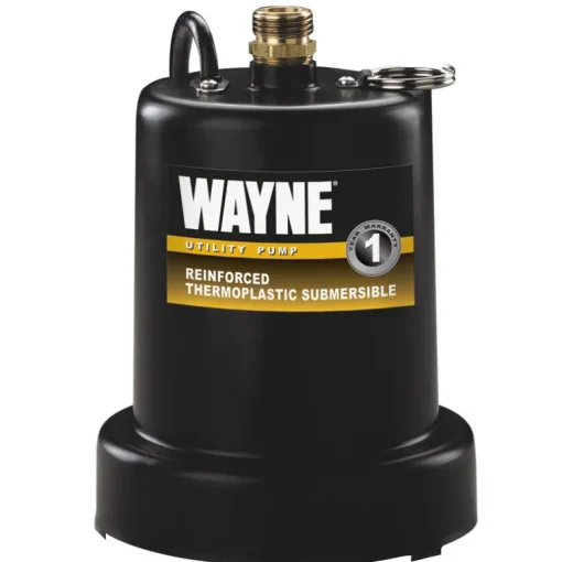 Wayne 1/4 HP 1050 gph Thermoplastic Switchless Switch Bottom AC Submersible Utility Pump