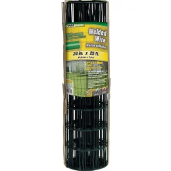 Welded Wire Fence, Vinyl Coated, 24-In. x 25-Ft.