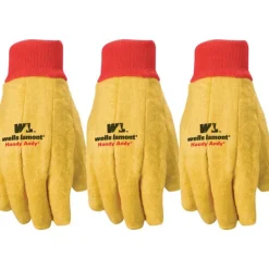 Wells Lamont Handy Andy Men's Indoor/Outdoor Chore Gloves Yellow One Size Fits All 3 pair