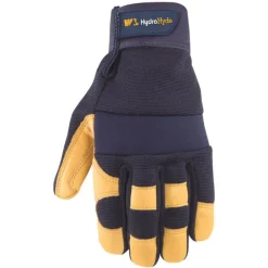 Wells Lamont HydraHyde Men's Water Resistant Work Gloves Blue/Yellow XL 1 pair
