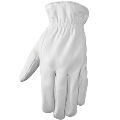 Wells Lamont L Goatskin Leather Driver Pearl Gray Gloves