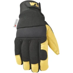 Wells Lamont Men's Saddletan Grain Winter Work Gloves Black/Yellow XL 1 pair