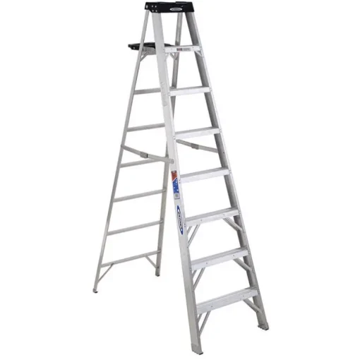Werner 8 ft. H Aluminum Step Ladder Type IA 300 lb. capacity