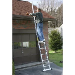 Werner 12 ft. H Aluminum Telescoping Extension Ladder Type IA 300 lb. capacity