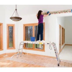 Werner 12 ft. H Aluminum Telescoping Extension Ladder Type IA 300 lb. capacity
