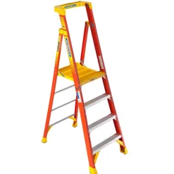 Werner 4 ft. H Fiberglass Podium Platform Ladder Type IA 300 lb. capacity
