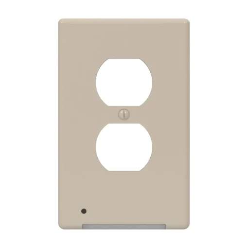 Westek LumiCover Almond Plastic 1-Gang Duplex Nightlight Wall Plate 7.25 H x 4.5 W in.