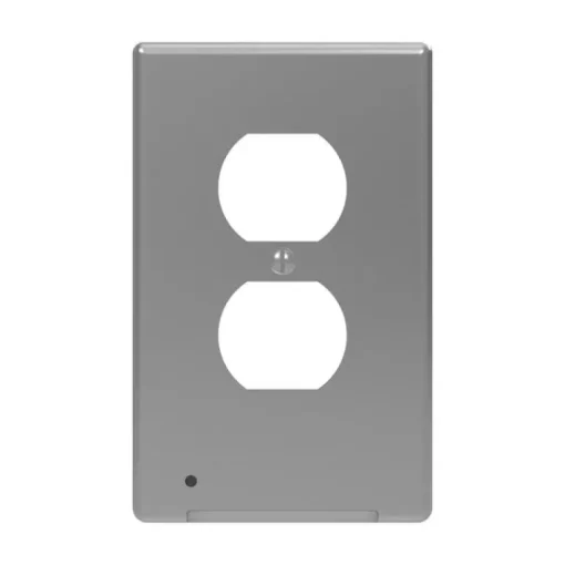Westek LumiCover Satin Nickel 1 gang Plastic Duplex Nightlight Wall Plate 1 pk