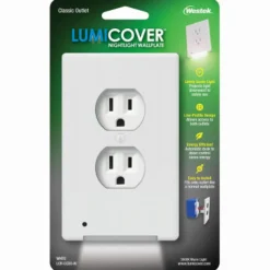 Westek LumiCover White 1 gang Plastic Duplex Nightlight Wall Plate 1 pk